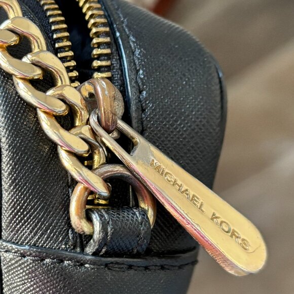 Michael Kors Jet Set Large East West Zip Crossbody Leather Black NWOT - Picture 9 of 11